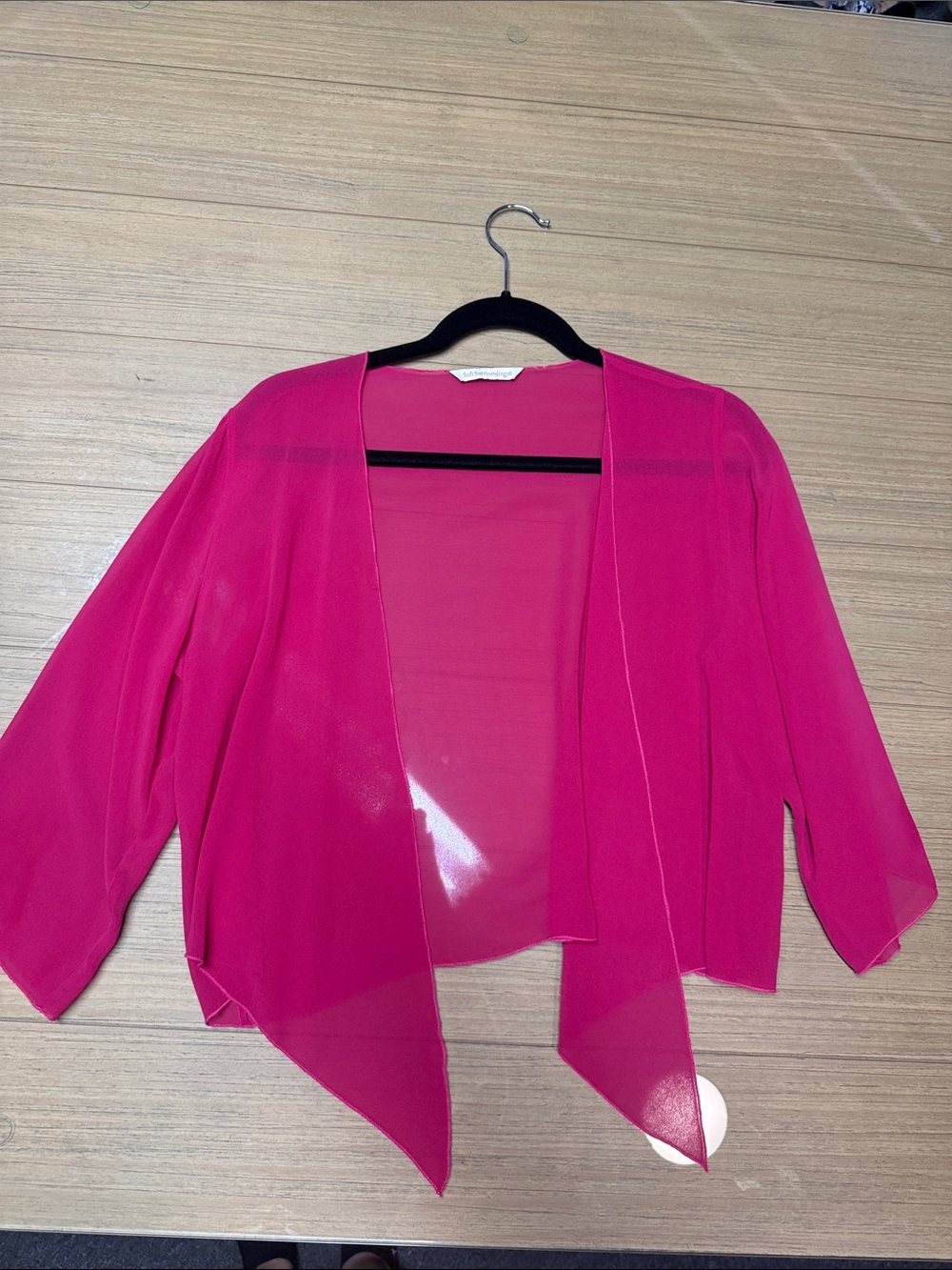 Soft Surroundings Draped Open-Front Cardigan in Bright Fuchsia
